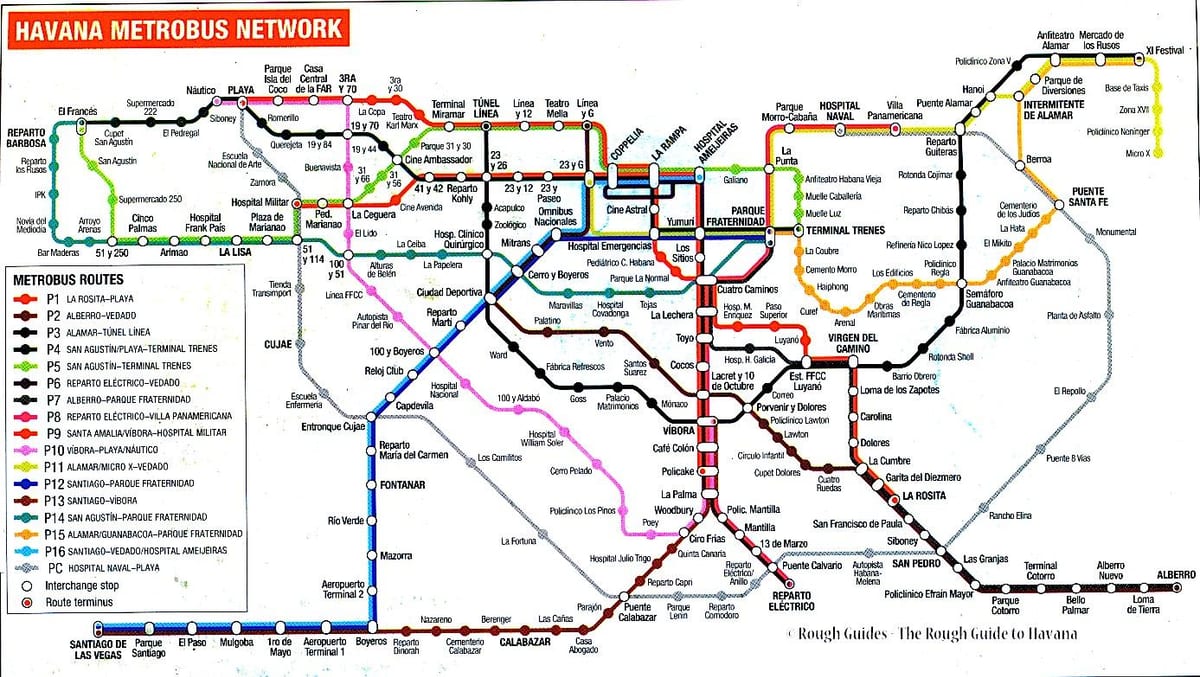 mapa Havani bus