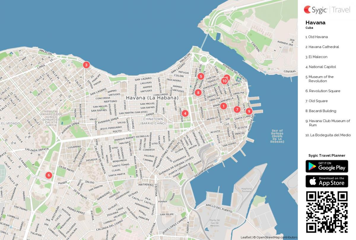 ulična mapa Havane turističke